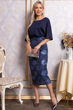 Юбка миди Ялта (синяя) Ю14841-10М