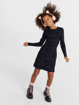 Платье для девочек черное с принтом в виде потертостей - Mark formelle фото 2