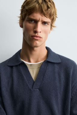 DISTRESSED KNIT POLO SHIRT - Zara фото 5