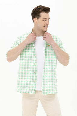 U. S. Polo Assn Мужская зеленая рубашка в клетку - U.s. polo assn фото 8