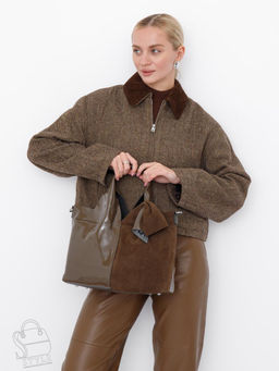 Сумка женская кожаная 98184-3MSS army green Velina Fabbiano-Safenta в Новосибирске