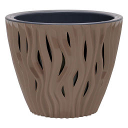 Кашпо для цветов пластиковое 7,5л d-25 см "Вдохновение" Мокачино