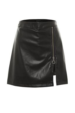 TRENDYOLMILLA Siyah Fermuarl? Suni Deri Dokuma Sort Etek TWOAW23SR00010  фото 6