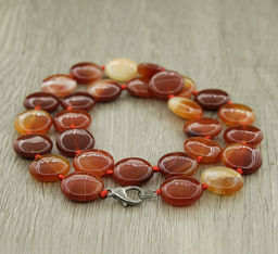 Сердолик (Ботсвана), плоские круглые 16мм, бусы длиной 46см