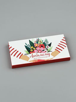 Цена за 5 шт. Коробка для шоколада, кондитерская упаковка, «Любимому воспитателю», 17×8.5×1.5 см