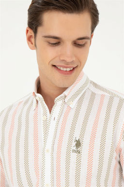 Мужская рубашка цвета хаки с длинным рукавом - U.s. polo assn фото 2