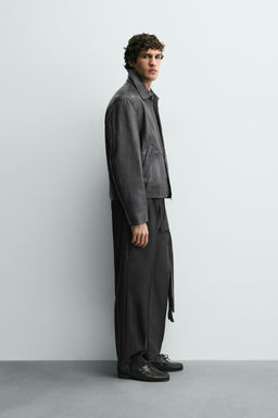 CROPPED FIT LEATHER JACKET - Zara фото 4