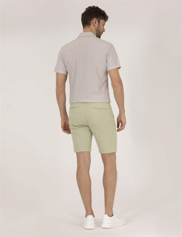A__k Ye_il Slim Fit Keten Kar___ml_ Bermuda _ort - Pierre cardin фото 4