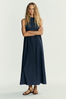 TRF HALTER DENIM DRESS - Zara фото 10