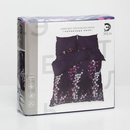 Постельное бельё Этель 1,5 сп., Черничные ночи, размер 143х215 см, 150х214 см, 70х70 см - 2 шт., 100% хлопок, поплин, 125 г/м2  фото 12