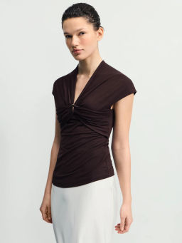 Приталенный топ из модала / Zarina фото 4