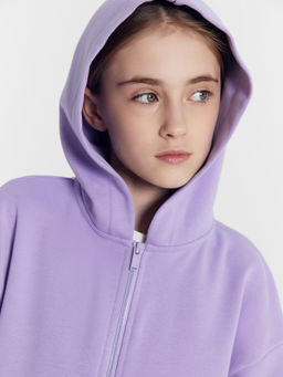 Комплект для девочек (толстовка, брюки, футболка) фиолетовый с печатью - Mark formelle фото 10