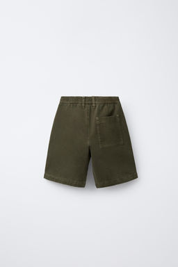 STRAIGHT TWILL BERMUDA SHORTS WITH LABEL - Zara фото 2