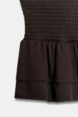 SHORTS NIDO DE ABEJA VOLANTES / Marr?n - Zara фото 9