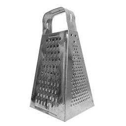 Терка четырехгранная пирамида цельно-металическая большая, белая жесть толщина 0,25-0,28 мм 
размер 11х8,5х22 см(Россия)