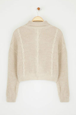 TRENDYOLMILLA Lacivert Crop Renk Bloklu Dik Yaka Triko H?rka TWOAW24HI00238 фото 7