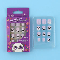 Детские накладные ногти «Панда», 12 шт.