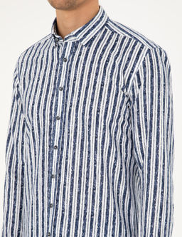 Lacivert Slim Fit Uzun Kollu G_mlek
