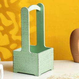 Кашпо - ящик деревянный Прованс 13,5х13,5х30 см оливковый - Дарим Красиво фото 2