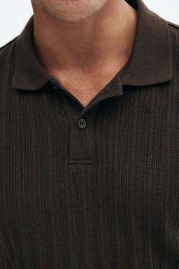 Polo en punto con textura Slim Fit - H&m фото 10