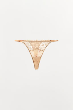TANGA ESTAMPADO FLORES ENCAJE / Naranja - Zara фото 4