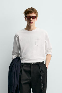 LONG SLEEVE T-SHIRT WITH POCKET AARON LEVINE X ZARA  фото 2