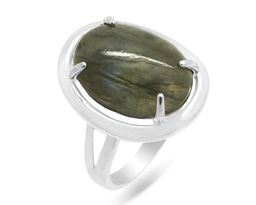 Кольцо из серебра лабрадорит, СПН2054