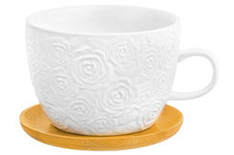 Чашка для капучино и кофе латте 500 мл Розы + дер. подставка - Elan gallery фото 15