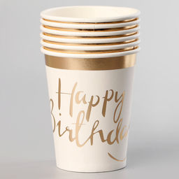 Стаканы бумажные С днём рождения, 6 шт. - Страна карнавалия фото 2