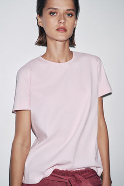 SHORT SLEEVE RUSTIC COTTON T-SHIRT - Zara фото 2