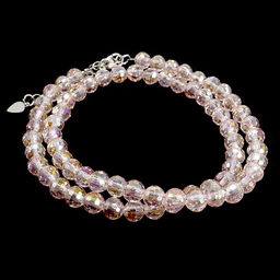 Бусы хрусталь, алмазная огранка нежно Розовые 6мм