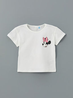 Minnie Mouse Bask?l? K?z Bebek Ti??rt ve ?ort 2li