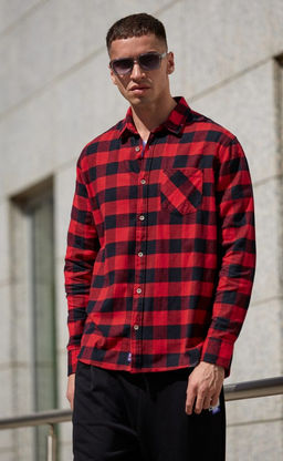 Рубашка фланель F121-0460 red-black - Fine joyce фото 6