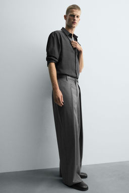 PLEATED WIDE-LEG TROUSERS - Zara фото 6