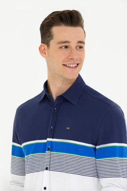 Мужская темно-синяя рубашка с длинным рукавом - U.s. polo assn фото 3