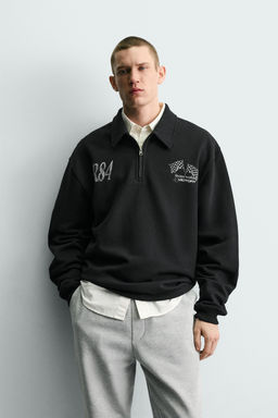 QUARTER-ZIP PRINTED SWEATSHIRT - Zara фото 10