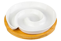 Менажница 21,5*21,5*4 см Улитка цельная на дерев. подставке - Elan gallery фото 6