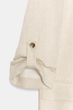 BLAZER ABIERTA MANGA REMANGADA / Beige claro - Zara фото 8