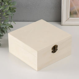 Шкатулка для росписи дерево «Квадратная», замок-пряжка, 16×16×8 см