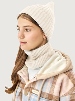 Комплект шапка и снуд 12м21426 молоко