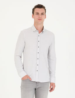 A__k Gri Slim Fit Uzun Kollu G_mlek