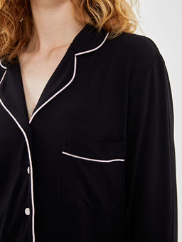 G?mlek Yaka Kad?n Pijama Tak?m?