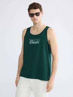 U Yaka Bask?l? Erkek Kolsuz Ti??rt