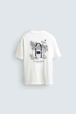 CAMISETA ESTAMPADO CONTRASTE / Beige claro - Zara фото 8