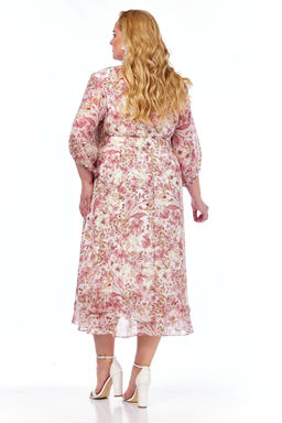 Платье Элль стиль 2383 розовый принт фото 4