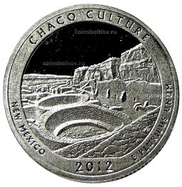 1/4 доллара (25 центов) 2012 года S США Национальные парки №12 исторический парк Чако