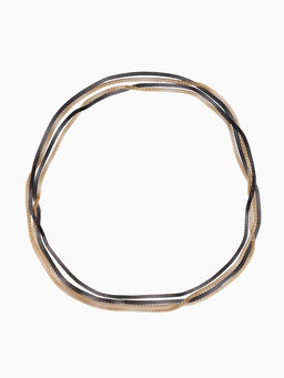 Бусы 2 нити Трансформер (несколько способов носки), цвет чёрно-золотой, 118 см