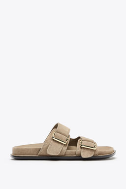 SPLIT SUEDE STRAPPY FLAT SANDALS - Zara фото 12