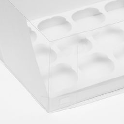 Коробка для 12 капкейков белая, 31×24×14 см