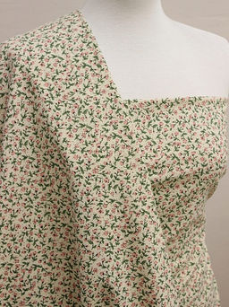 Теплый хлопок Коралловые лютики на телесно-желтом, ш.1.5м, хлопок-100%, 160гр/м.кв - Купава фото 4